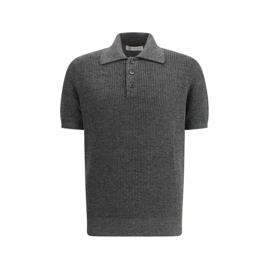 Brunello Cucinelli Gray Cotton Polo Shirt 1728,72470364320,Brunello Cucinelli,Clothing,Gray,IT46 | S,IT48 | M,IT50 | L,IT52 | XL,Men,New with tags,Polo Shirts - T-Shirts - Clothing,T-Shirts - Clothing