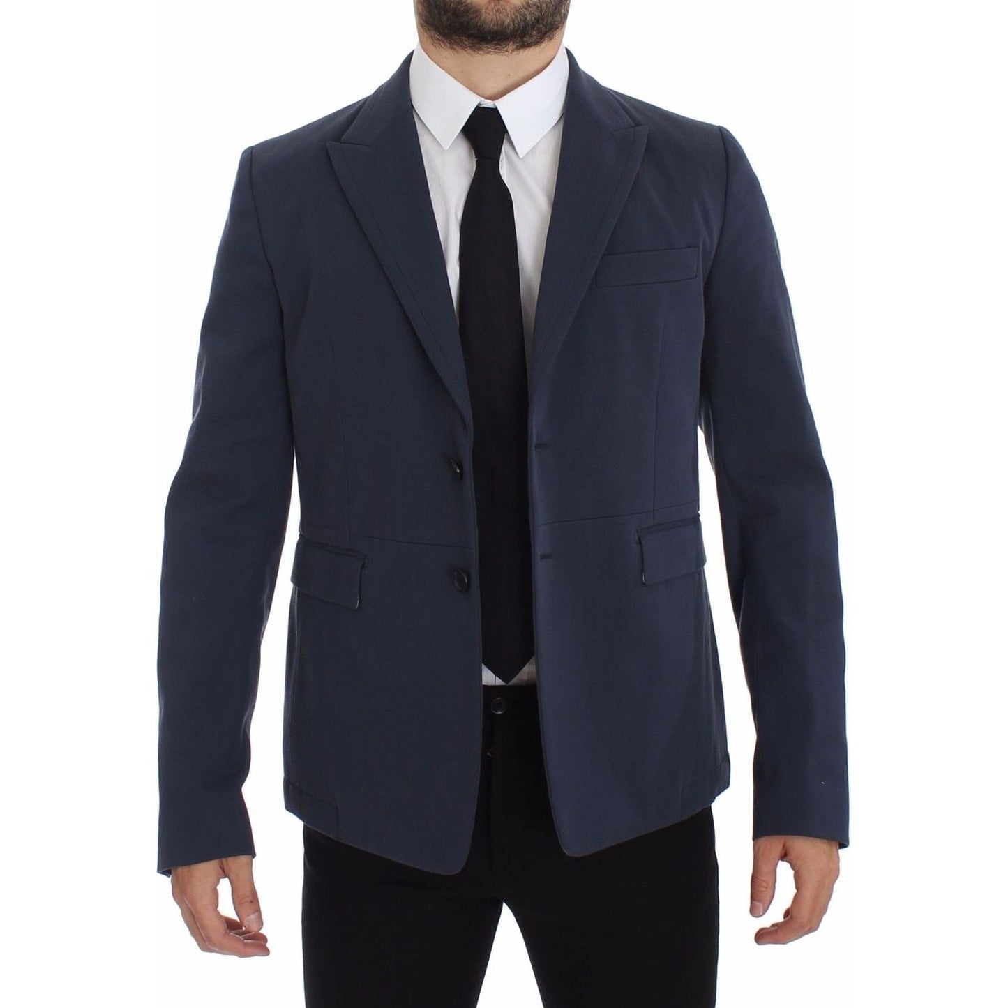 Dolce & Gabbana Blue Cotton Stretch Casual Blazer 1728,2% Elastane,5% Silk,67345645728,Blazers - Men - Clothing,Blazers - Suits & Blazers - Clothing,Blue,Clothing,Dolce & Gabbana,IT48 | M,Material: 93% Cotton,Men,Men - Clothing,New with tags,Suits & Blaze