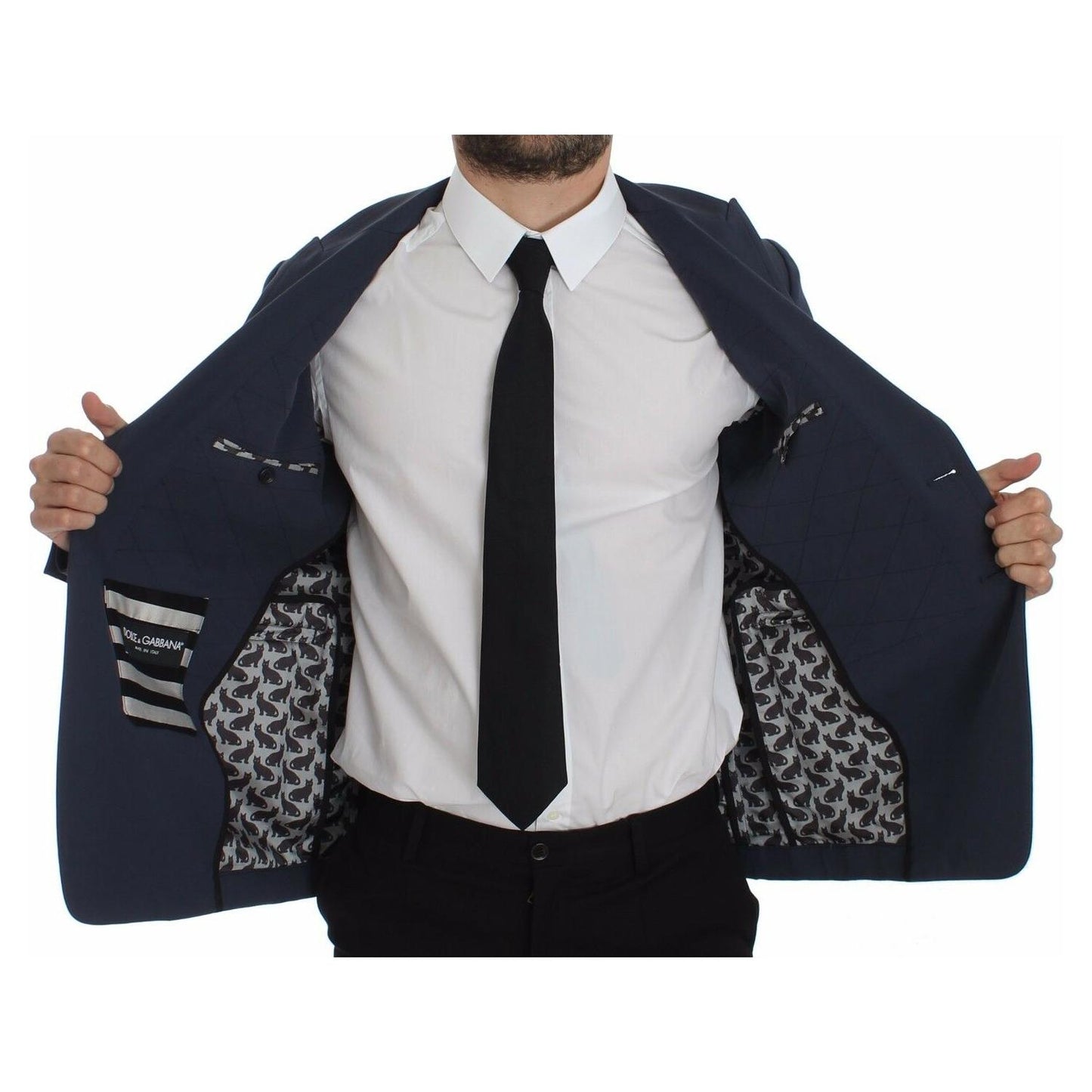Dolce & Gabbana Blue Cotton Stretch Casual Blazer 1728,2% Elastane,5% Silk,67345645728,Blazers - Men - Clothing,Blazers - Suits & Blazers - Clothing,Blue,Clothing,Dolce & Gabbana,IT48 | M,Material: 93% Cotton,Men,Men - Clothing,New with tags,Suits & Blaze