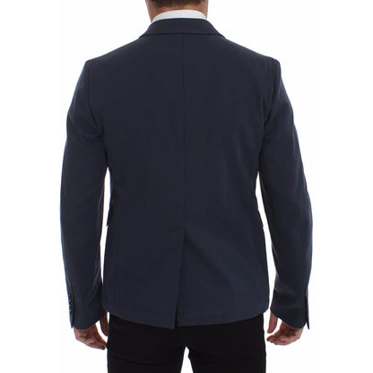 Dolce & Gabbana Blue Cotton Stretch Casual Blazer 1728,2% Elastane,5% Silk,67345645728,Blazers - Men - Clothing,Blazers - Suits & Blazers - Clothing,Blue,Clothing,Dolce & Gabbana,IT48 | M,Material: 93% Cotton,Men,Men - Clothing,New with tags,Suits & Blaze