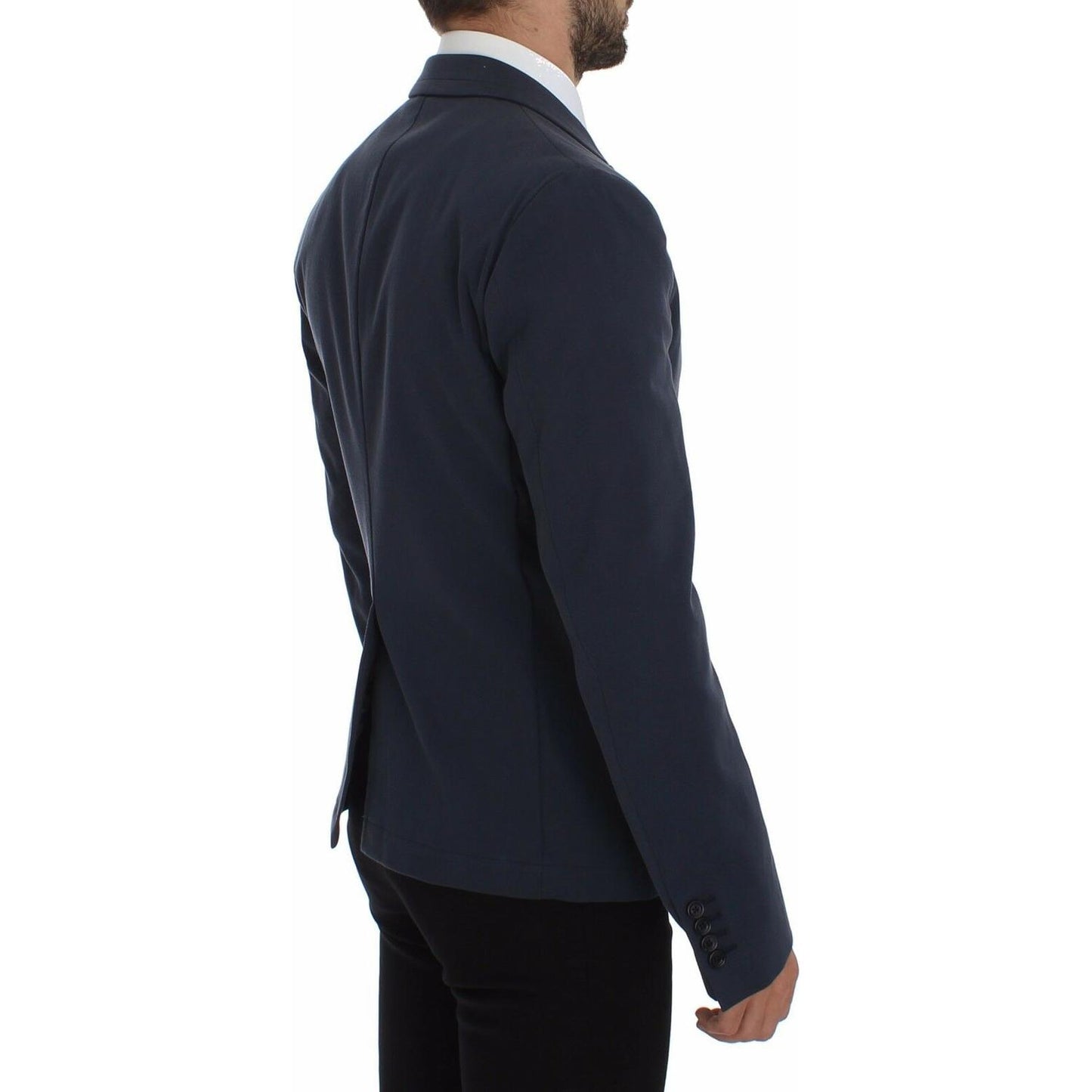 Dolce & Gabbana Blue Cotton Stretch Casual Blazer 1728,2% Elastane,5% Silk,67345645728,Blazers - Men - Clothing,Blazers - Suits & Blazers - Clothing,Blue,Clothing,Dolce & Gabbana,IT48 | M,Material: 93% Cotton,Men,Men - Clothing,New with tags,Suits & Blaze