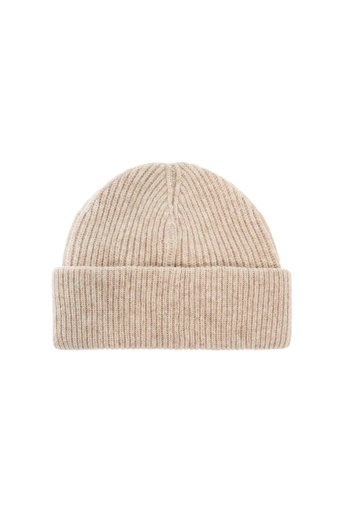 Ganni beanie hat with logo label