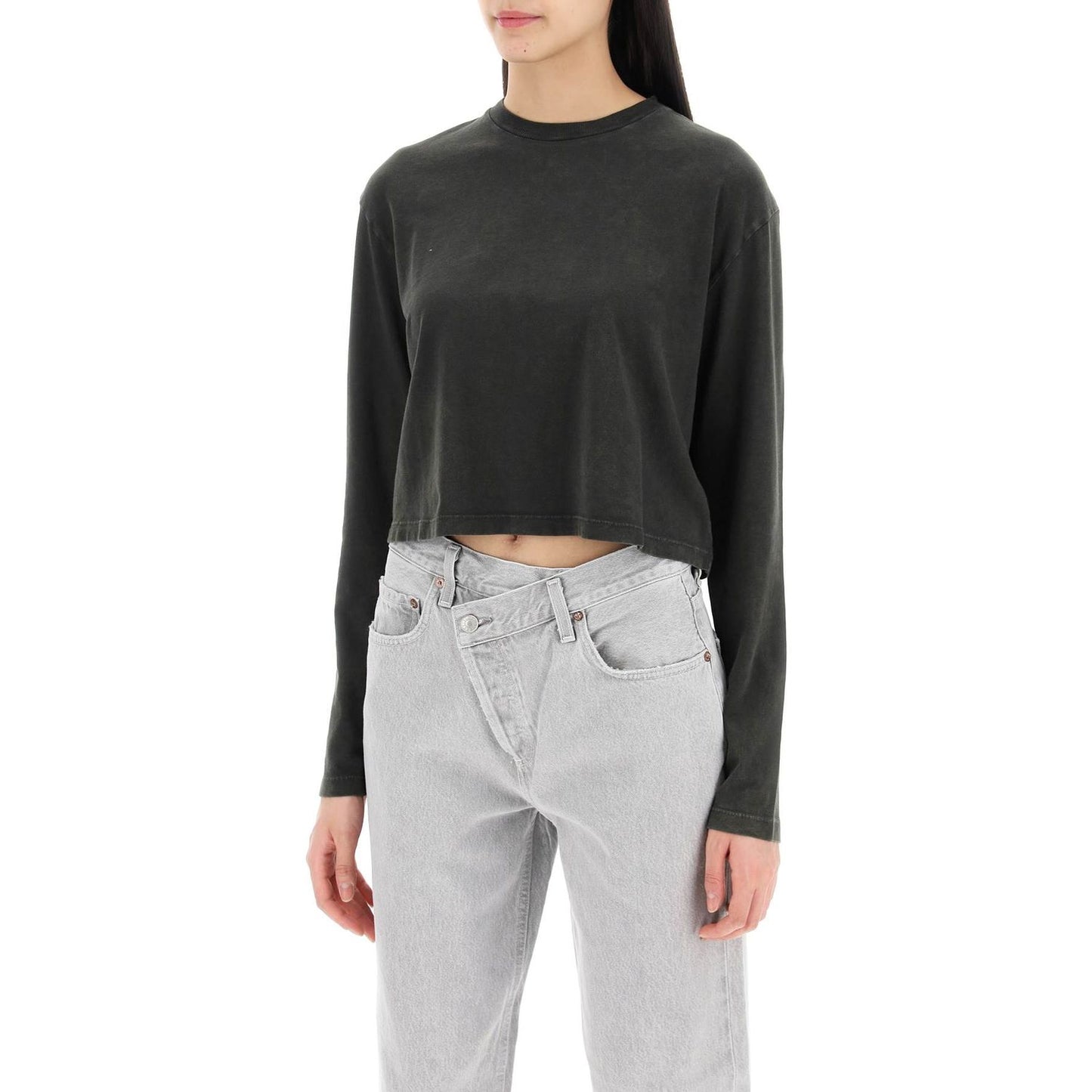 Agolde cropped long-sleeved mason t Topwear Agolde