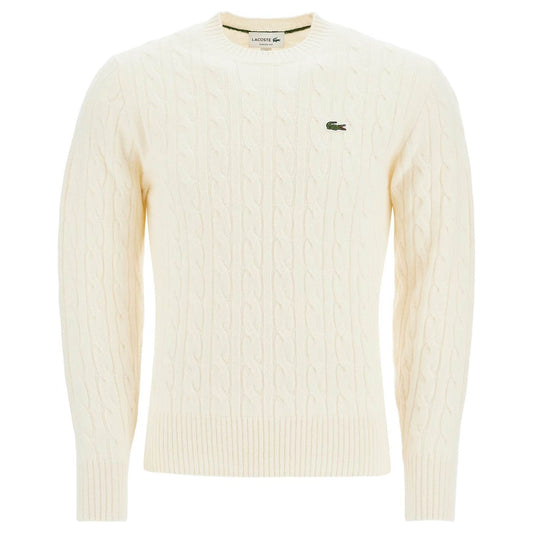 Lacoste classic fit cable knit wool pullover Knitwear Lacoste