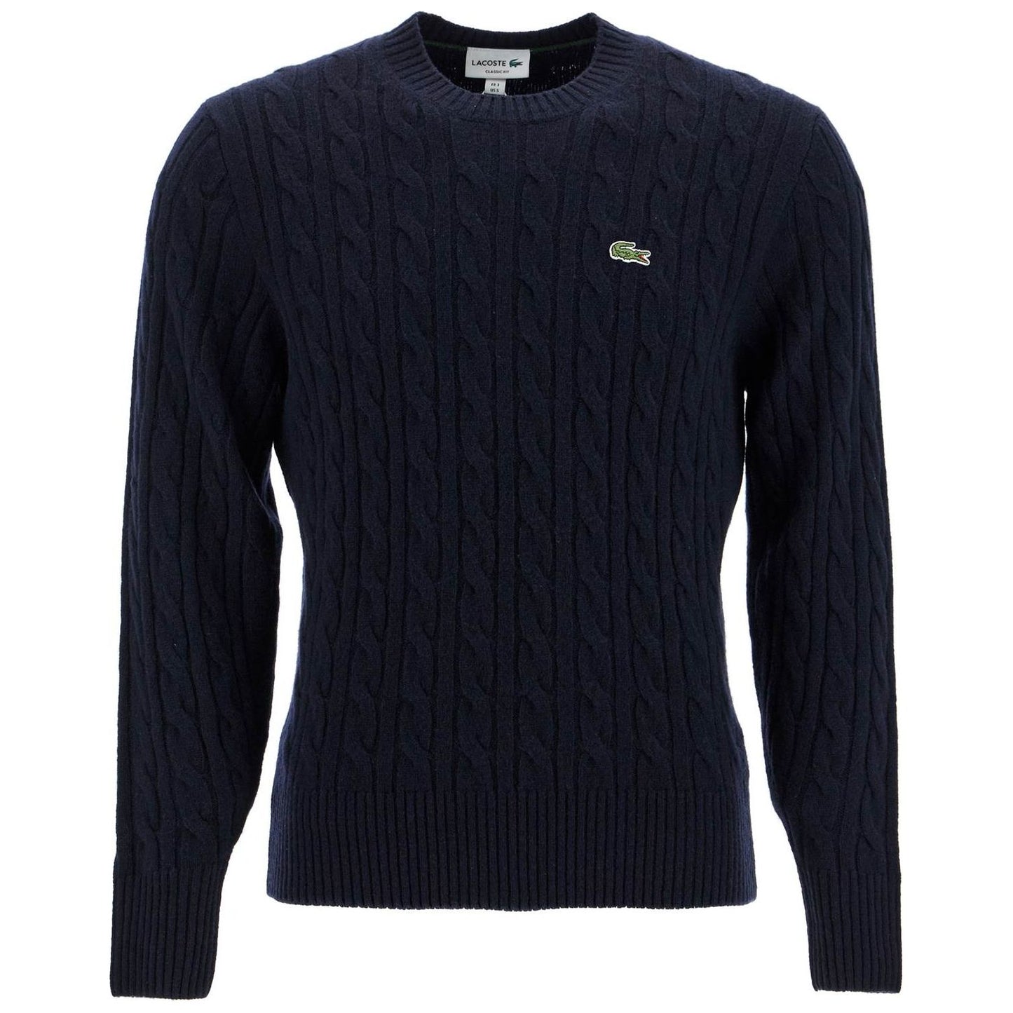 Lacoste classic fit cable knit wool pullover Knitwear Lacoste