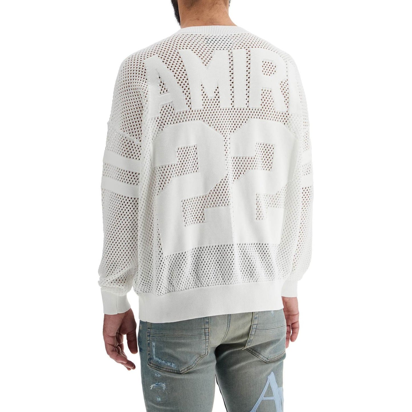 Amiri neck perforated knit sweater Knitwear Amiri