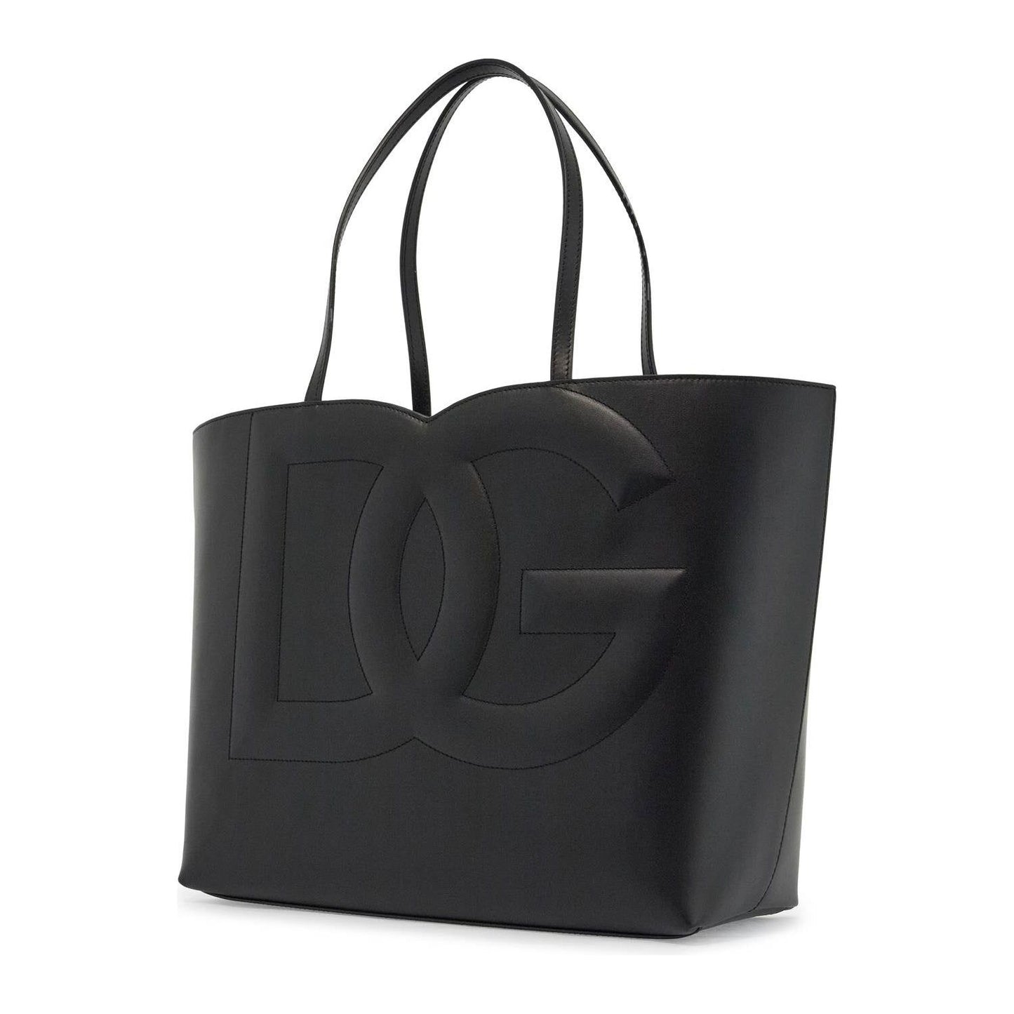 Dolce & Gabbana black calfskin shopping bag with embossed logo Shopper Dolce & Gabbana