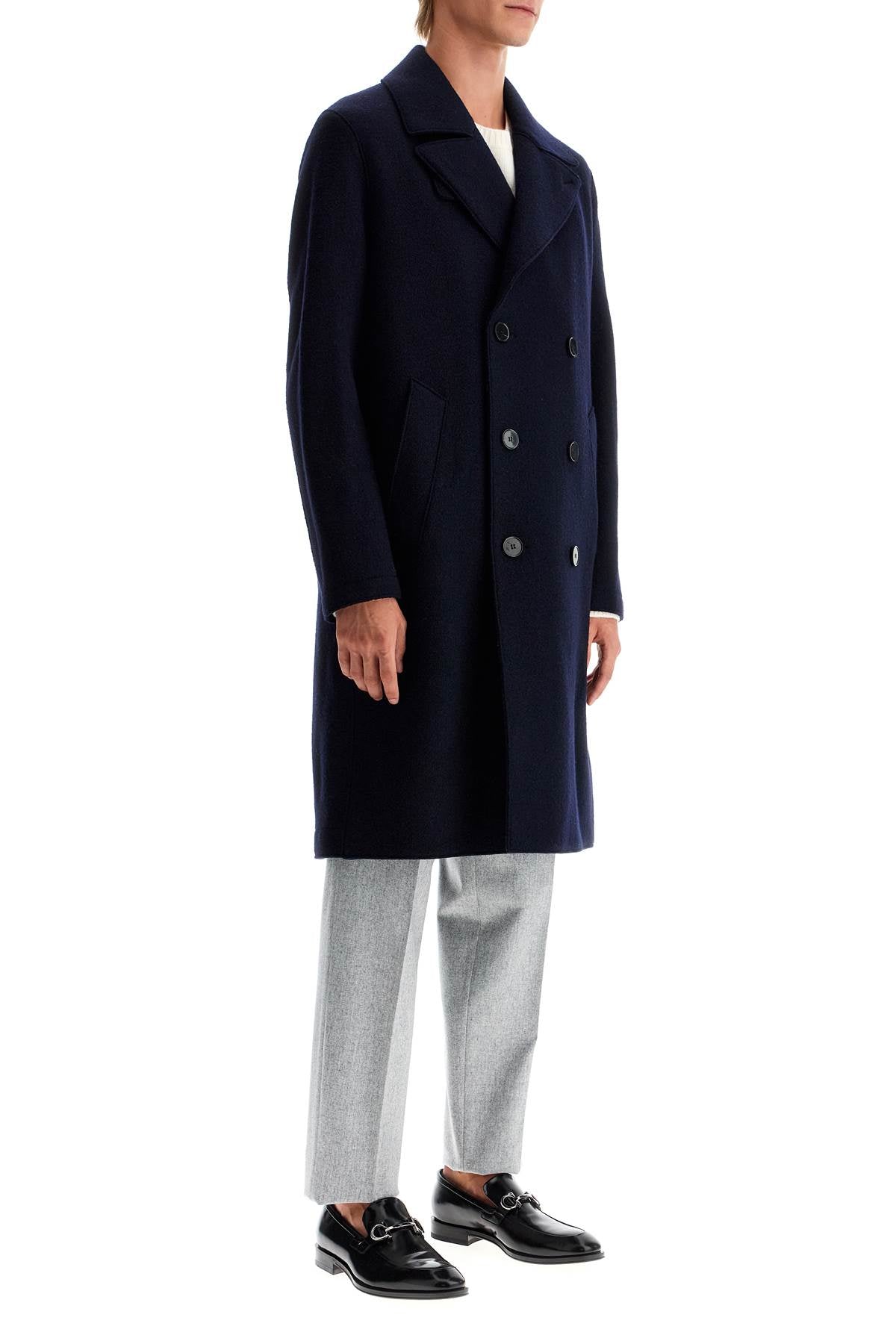 Harris Wharf London double-breasted wool coat in boiled Jackets Harris Wharf London