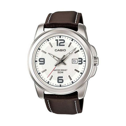 CASIO COLLECTION Mod. BOLD DATE - LEATHER. WHITE