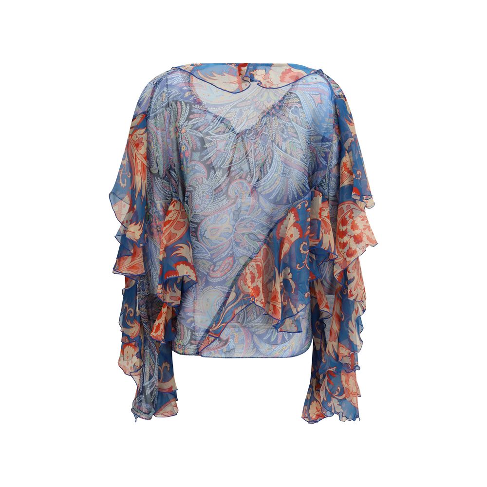 Etro Multicolor Silk Pattern Shirt 1728,72470364320,Clothing,Etro,IT40 | M,IT44 | L,Multicolor,New with tags,Pattern - Shirts - Clothing,Shirts - Clothing,Women