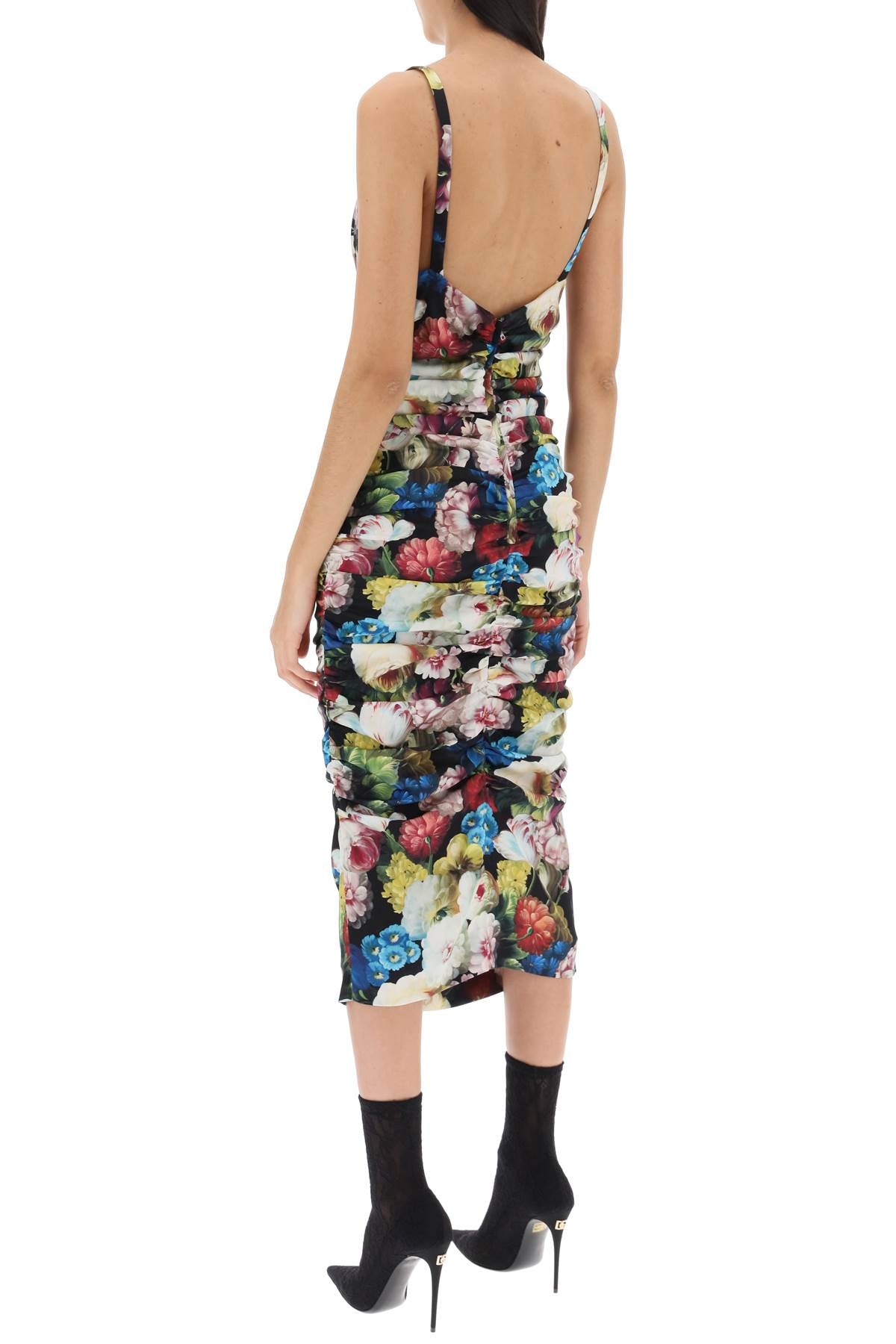 Dolce & Gabbana Dolce & Gabbana nocturnal flower draped midi dress