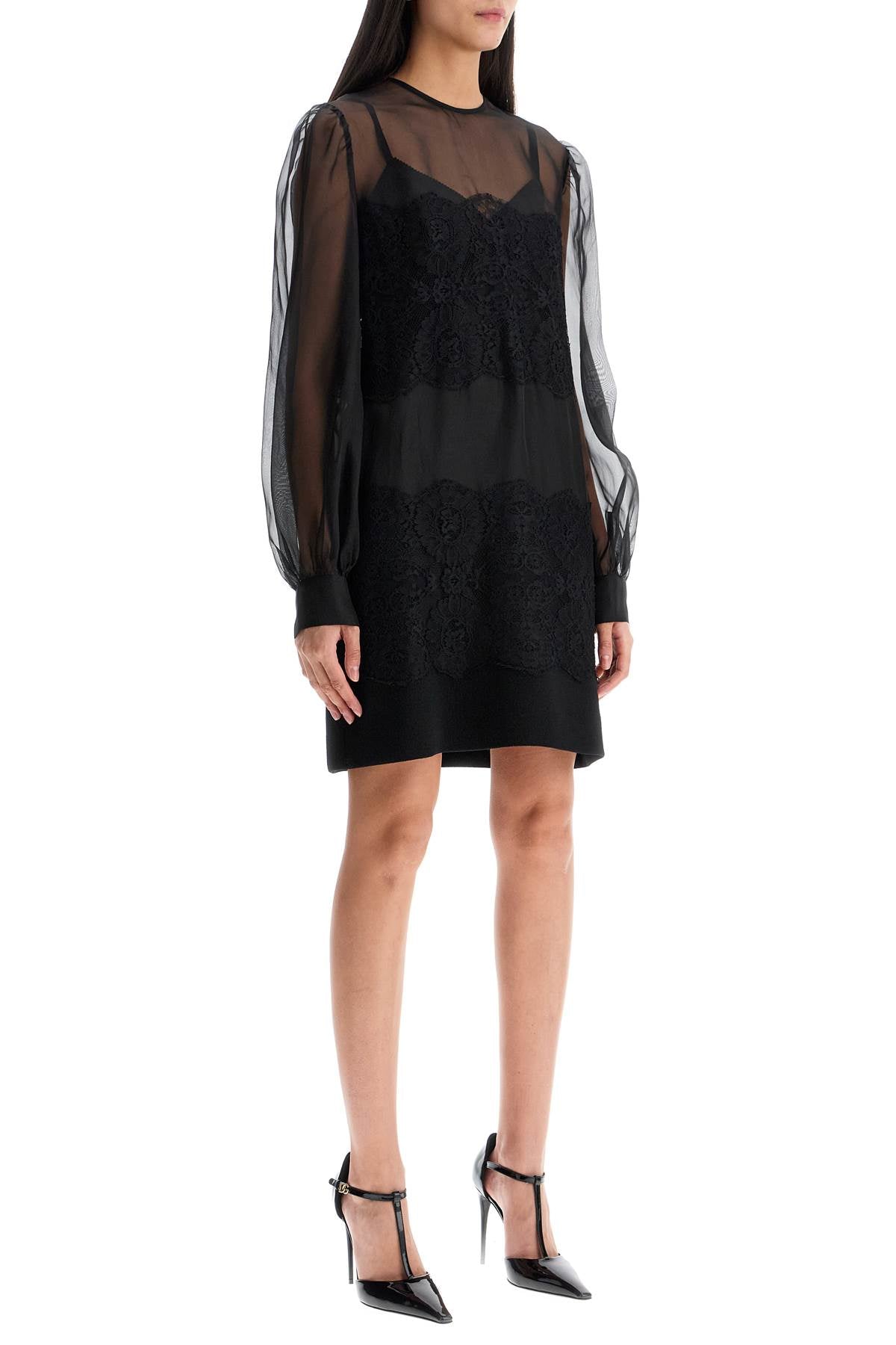 Dolce & Gabbana Dolce & Gabbana short organza and lace dress