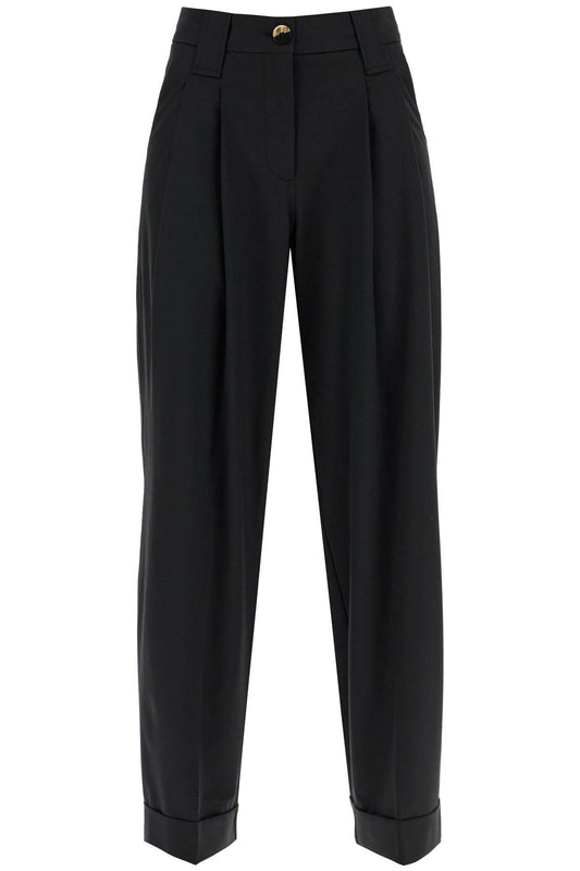 Ganni double pleat fluid trousers