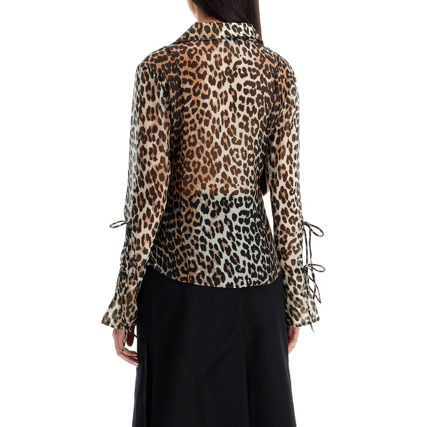 Ganni leopard print chiffon blouse Topwear Ganni