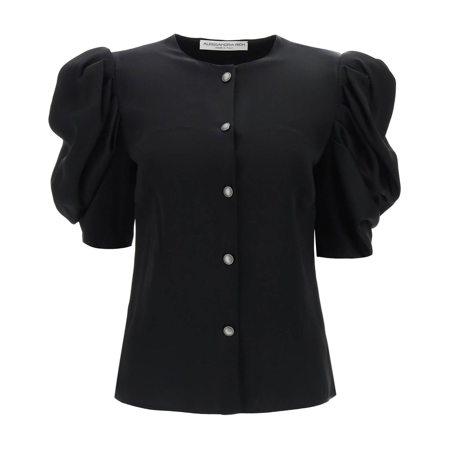 Alessandra Rich envers satin blouse with bouffant sleeves Topwear Alessandra Rich