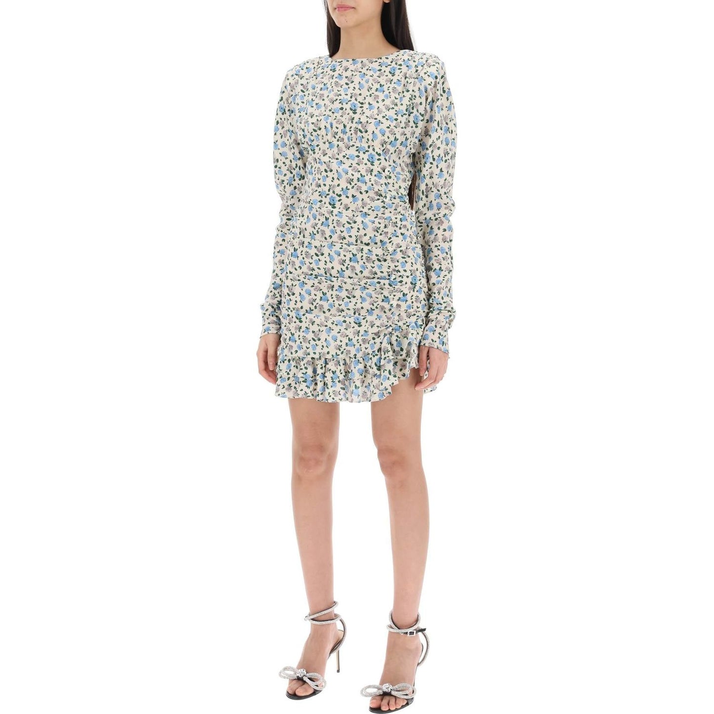 Alessandra Rich draped mini dress with floral pattern Dresses Alessandra Rich