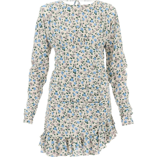 Alessandra Rich draped mini dress with floral pattern