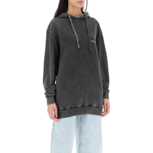 Alessandra Rich oversized hoodie with print and rhinestones Topwear Alessandra Rich