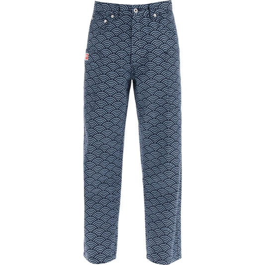 Kenzo monkey workwear jeans with seigaiha print Jeans Kenzo