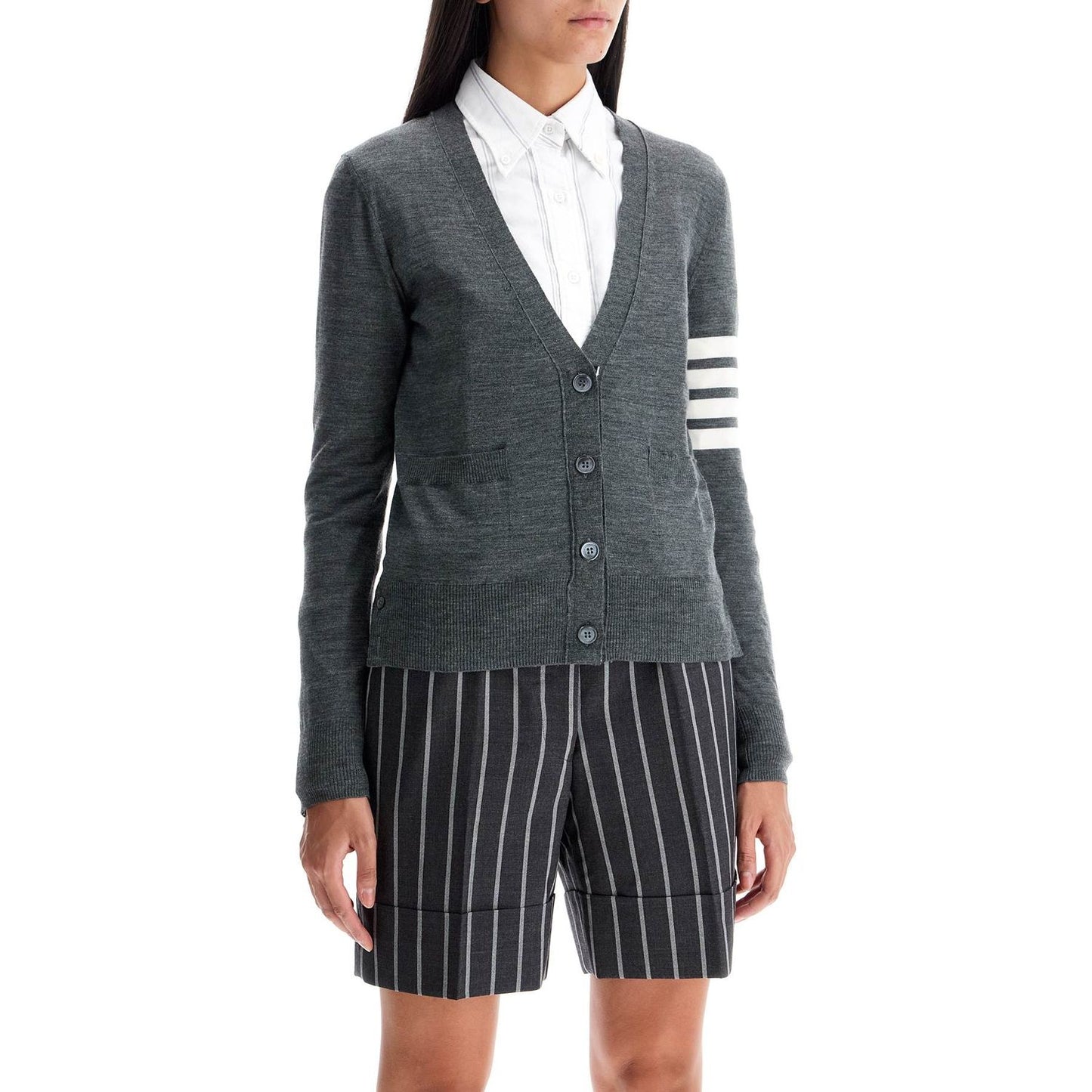 Thom Browne 4-bar wool melange cardigan Knitwear Thom Browne