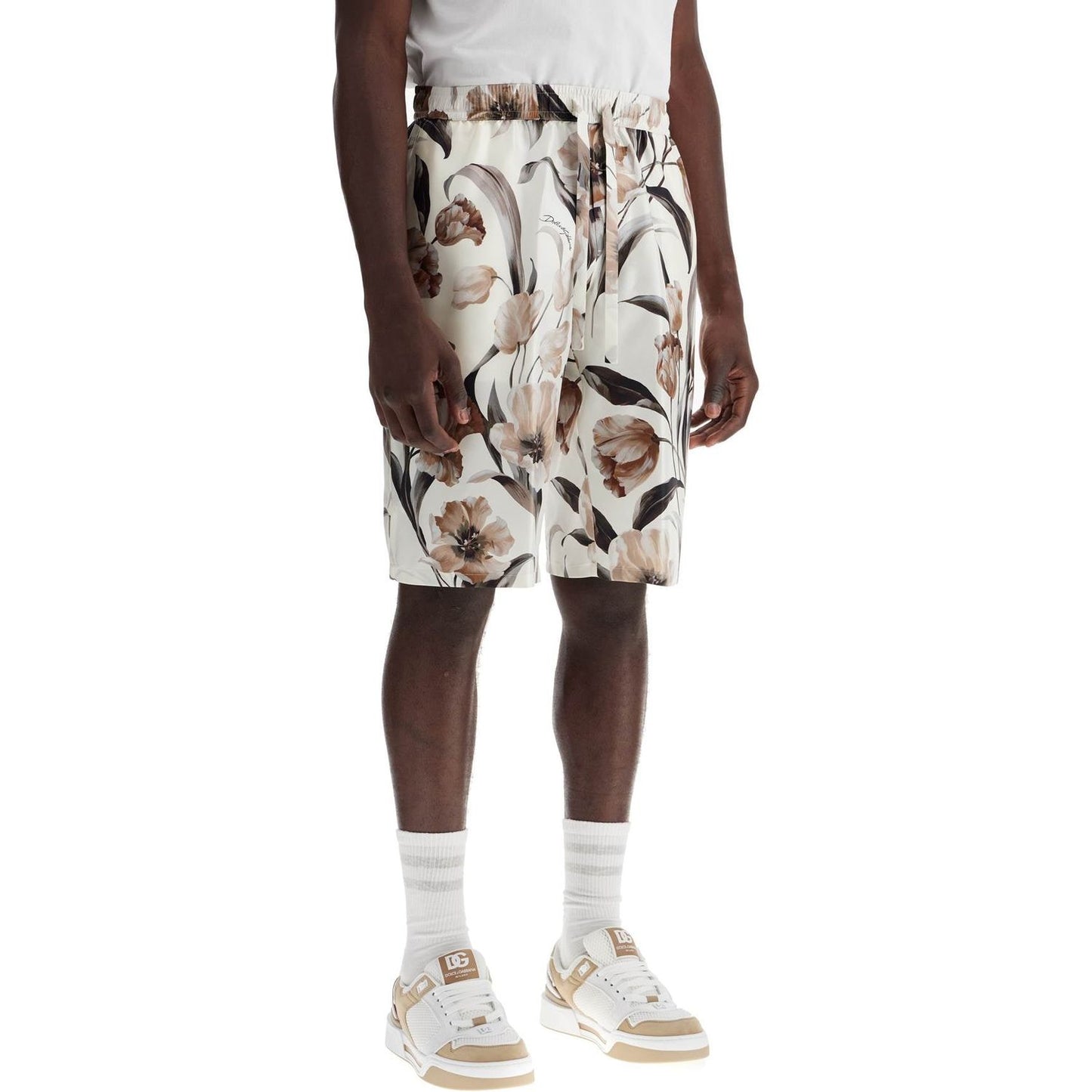 Dolce & Gabbana silk bermuda shorts with floral print set Short trousers Dolce & Gabbana