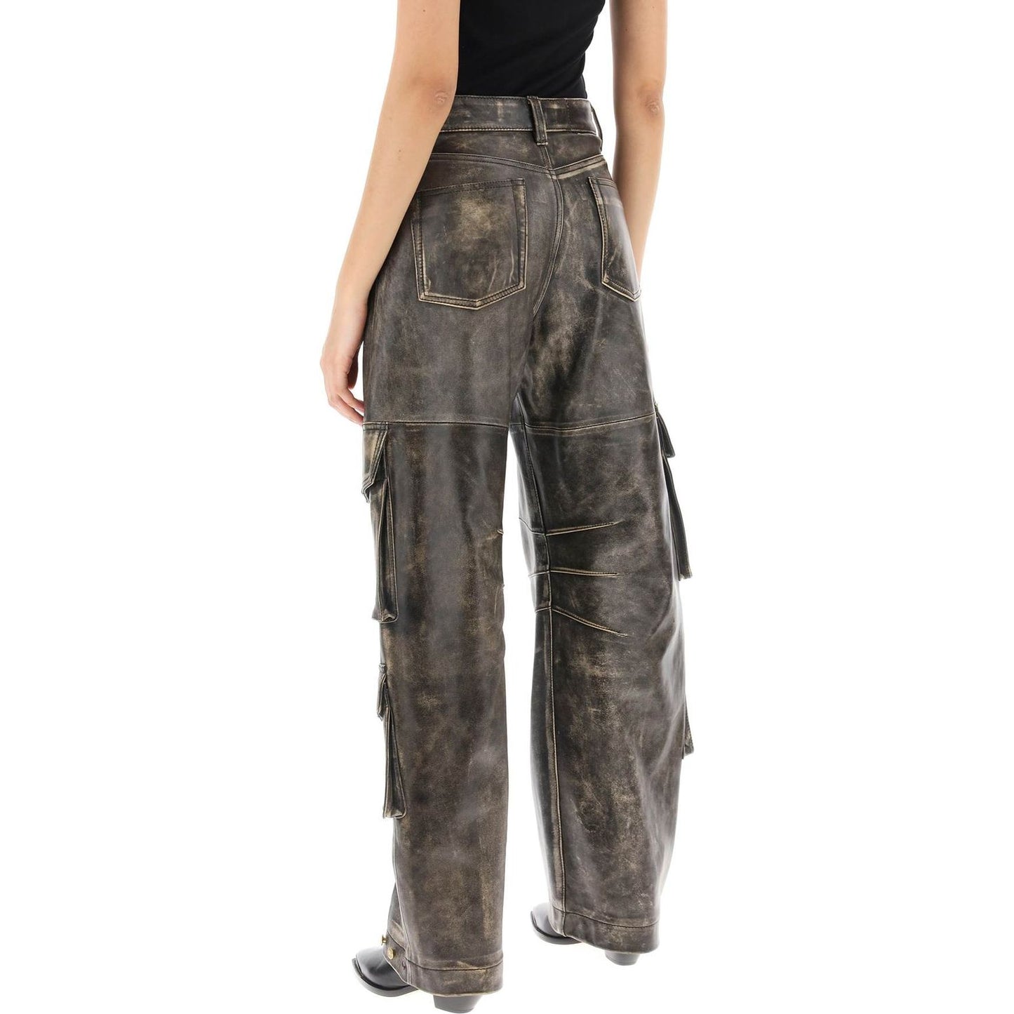 Golden Goose irin cargo pants in vintage-effect nappa leather