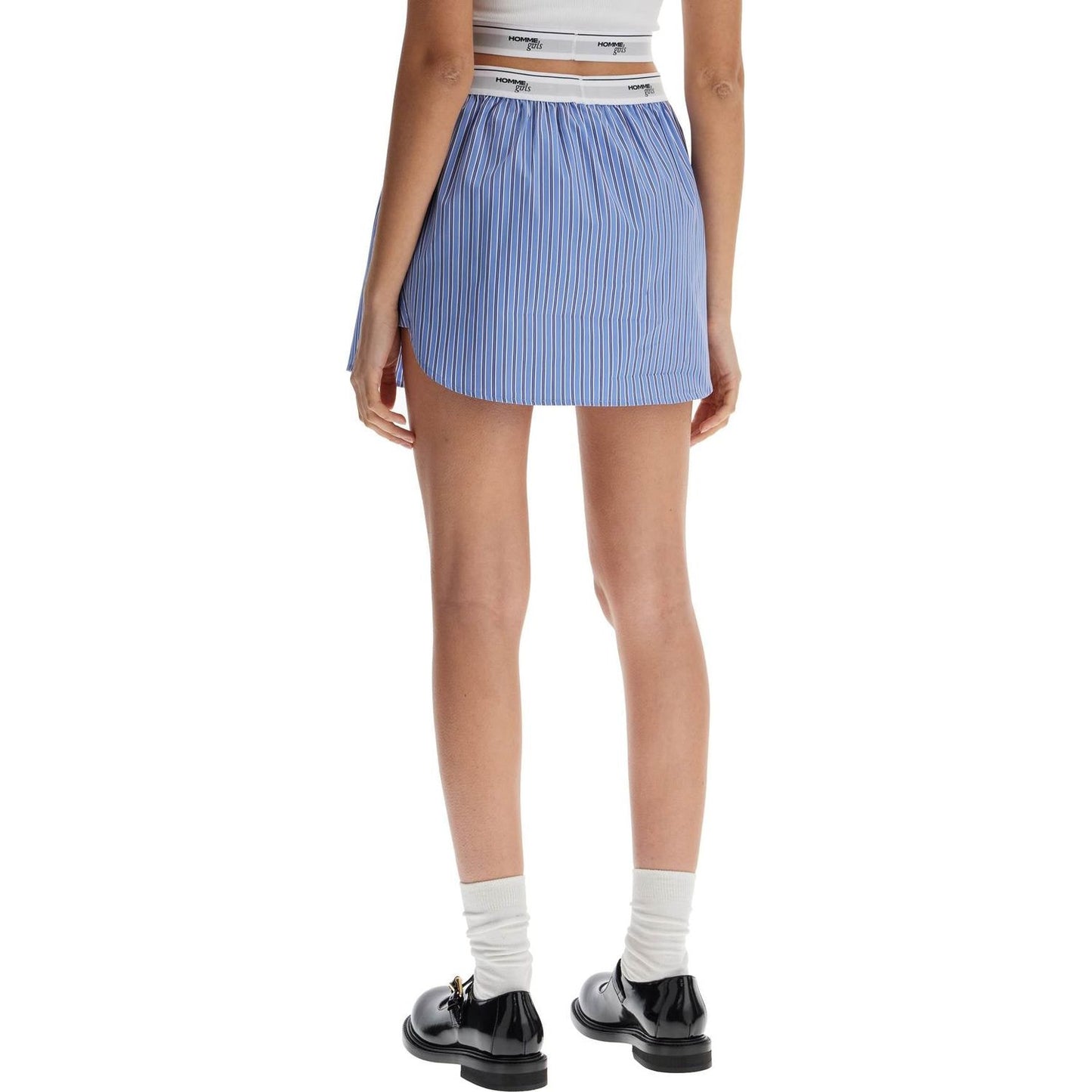 Homme Girls blue striped mini skirt Skirts Homme Girls