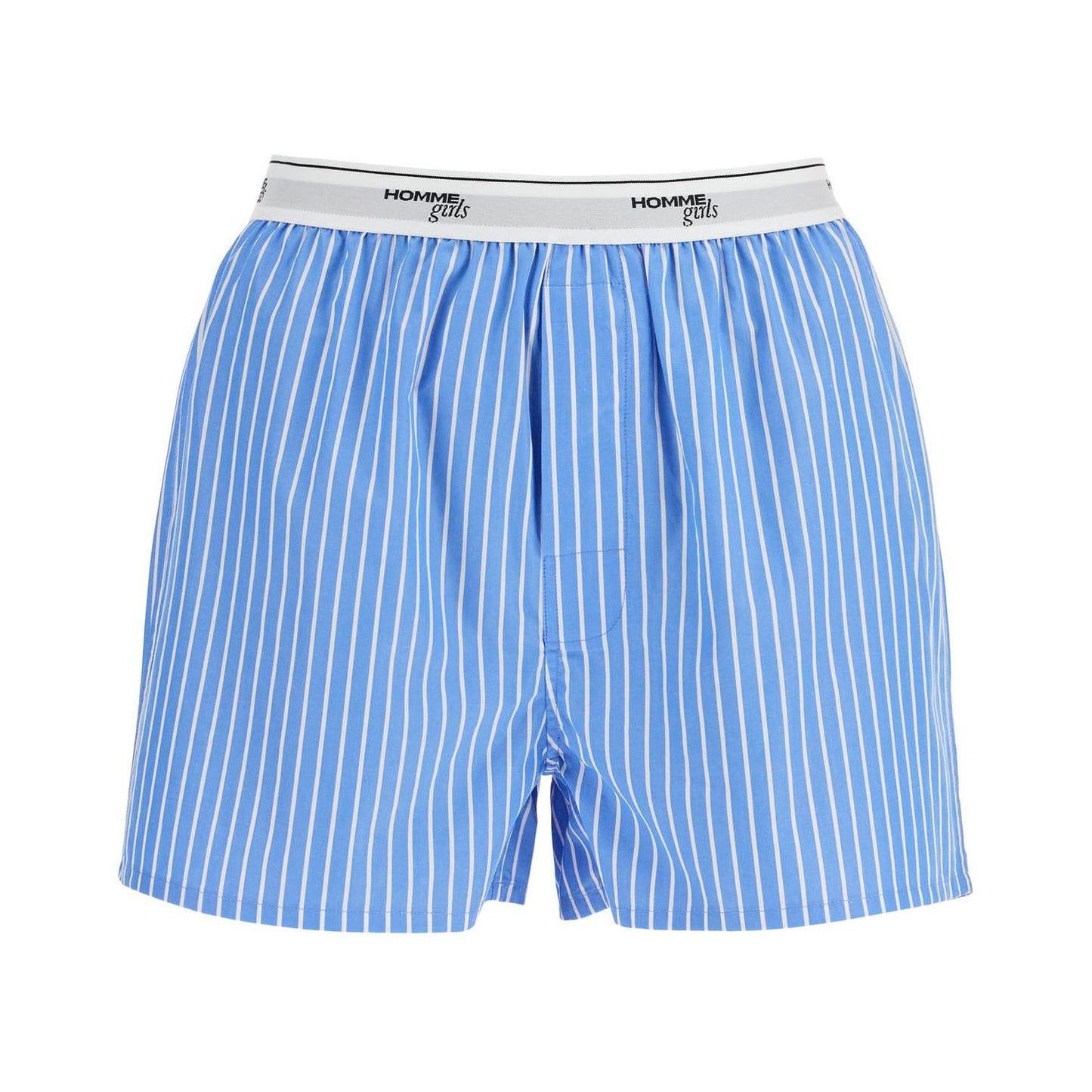 Homme Girls men's boxer 100% cotton blue striped high waist Short trousers Homme Girls