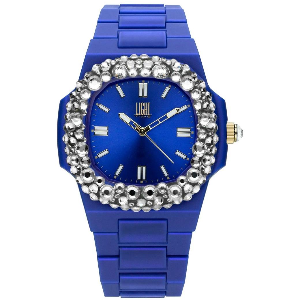 LIGHT TIME Mod. VELVET NAUTILUS - Blue Clear Strass WATCHES LIGHT TIME