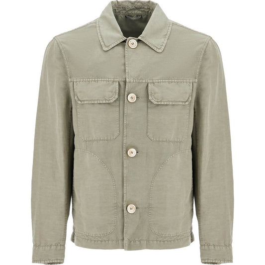 Brunello Cucinelli linen and cotton gabardine overshirt Vests Brunello Cucinelli