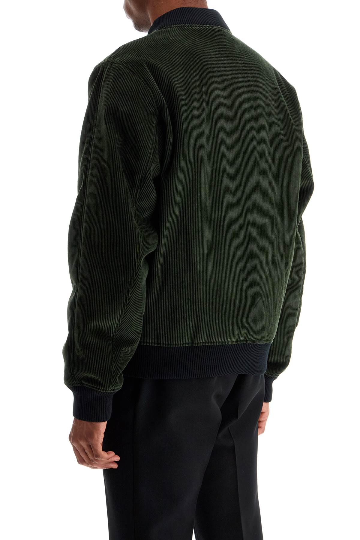 Maison Kitsune ranger green polyester bomber with embroidered logo Jackets Maison Kitsune