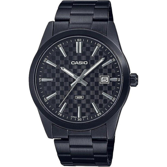 CASIO DATE CARBON LOOK DIAL BLACK SERIE- Black WATCHES CASIO