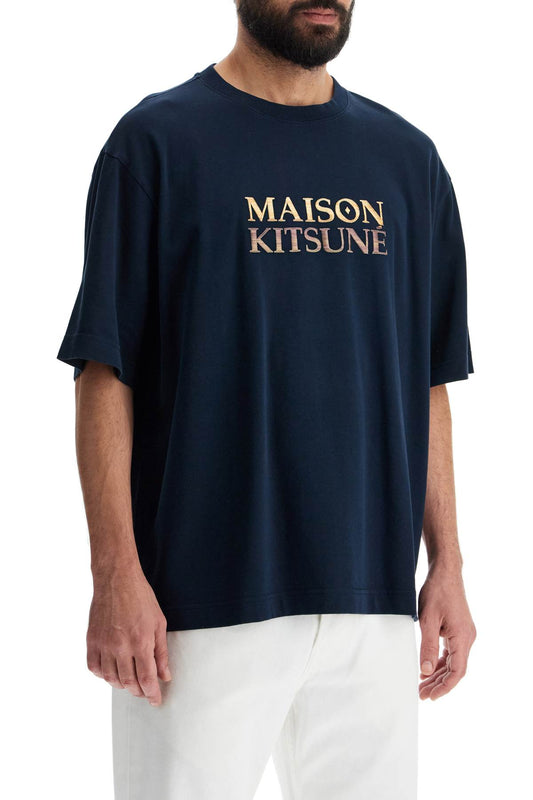 Maison Kitsune oversized t-shirt with gradient logo Topwear Maison Kitsune