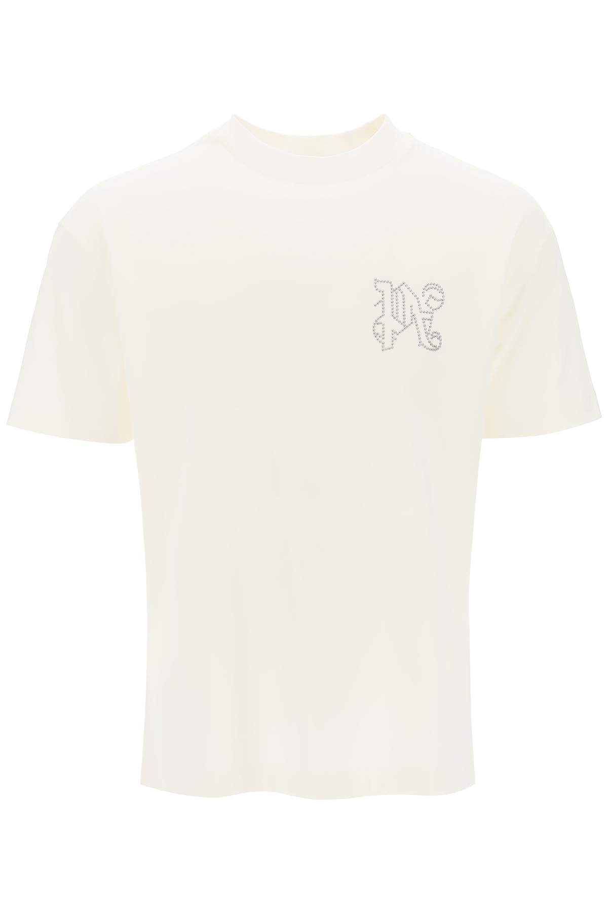 Palm Angels t-shirt with studded monogram Topwear Palm Angels