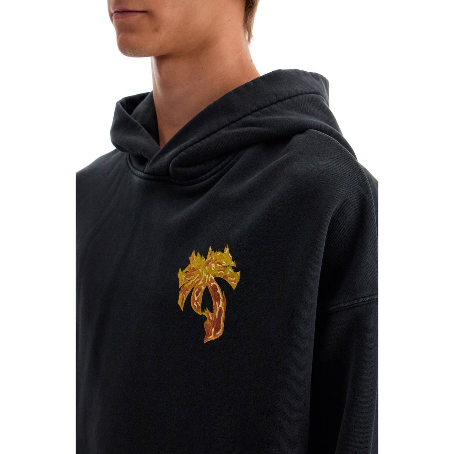 Palm Angels 'burning palm oversized hoodie with hood' Topwear Palm Angels