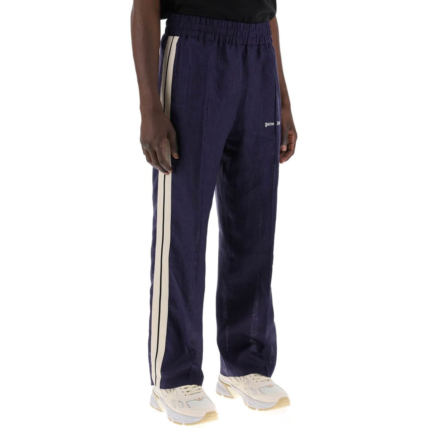 Palm Angels linen joggers with side stripes Trousers Palm Angels