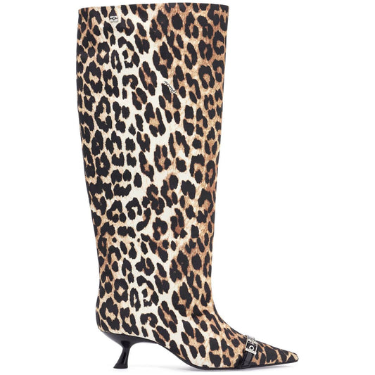 Ganni animal print fabric boots Boots Ganni