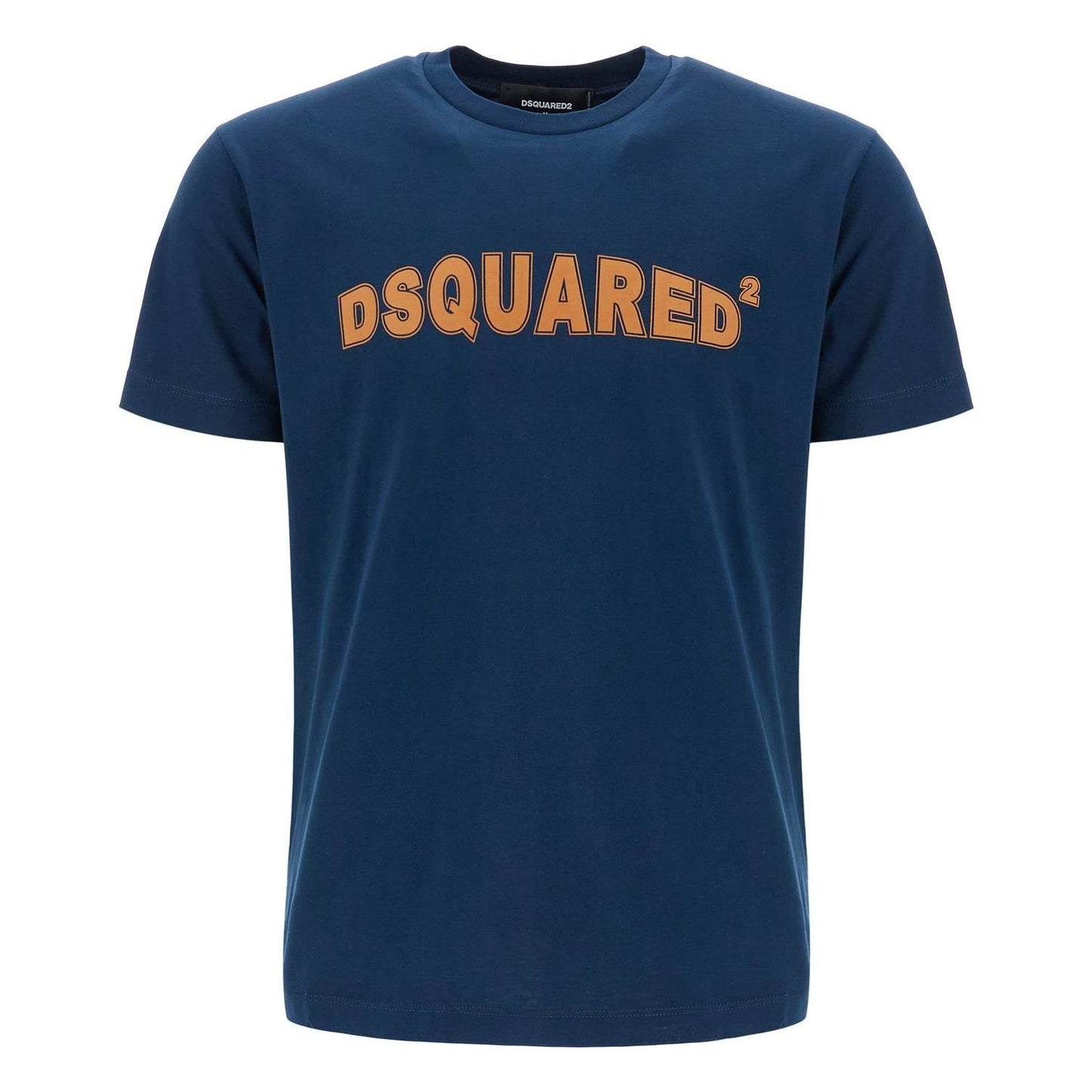 Dsquared2 t-shirt in cotone blu navy con scollo ampio Topwear Dsquared2