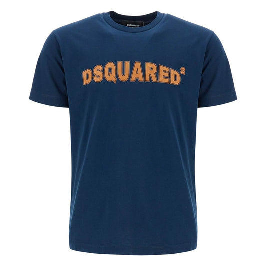 Dsquared2 t-shirt in cotone blu navy con scollo ampio Topwear Dsquared2