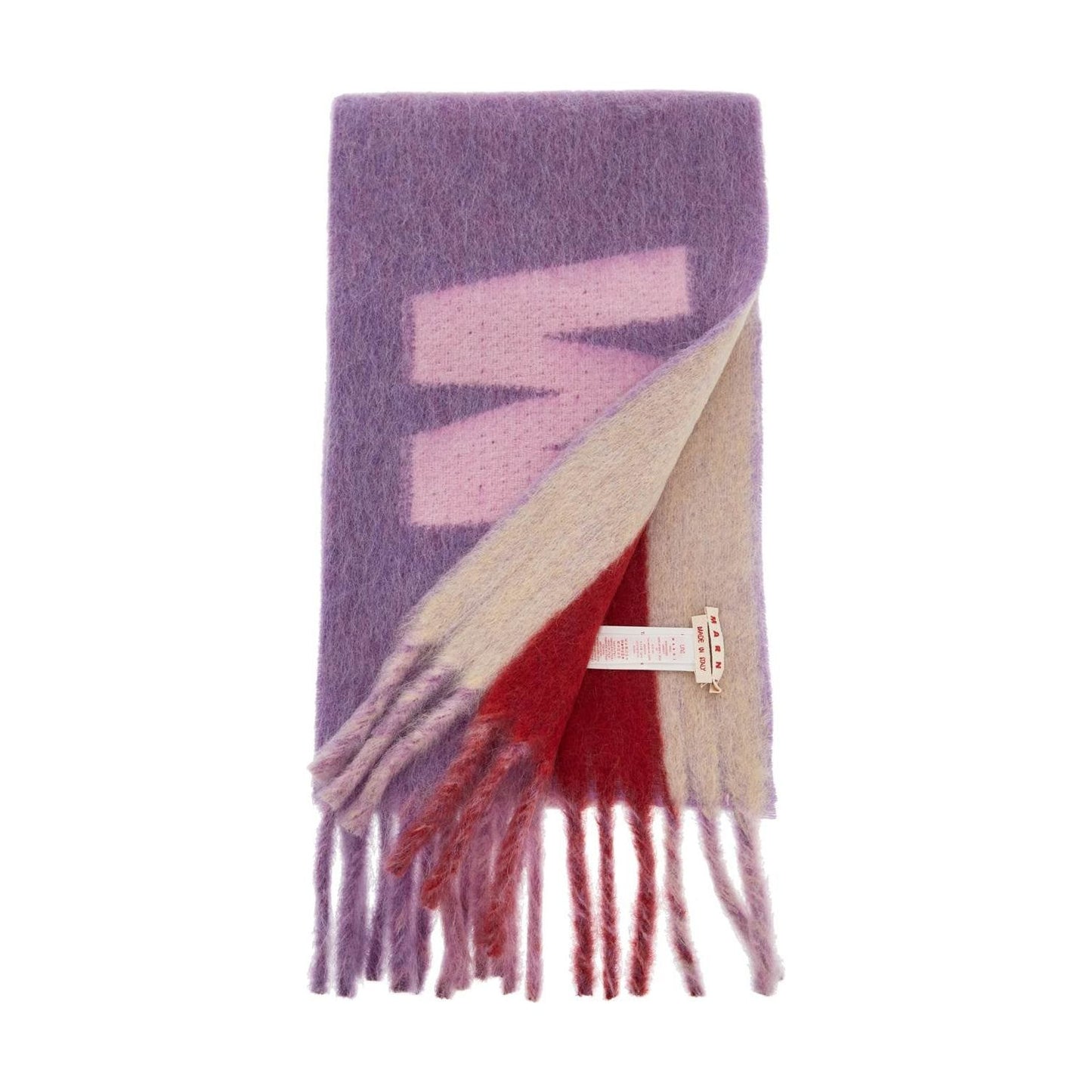 Marni wool and mohair scarf with maxi logo