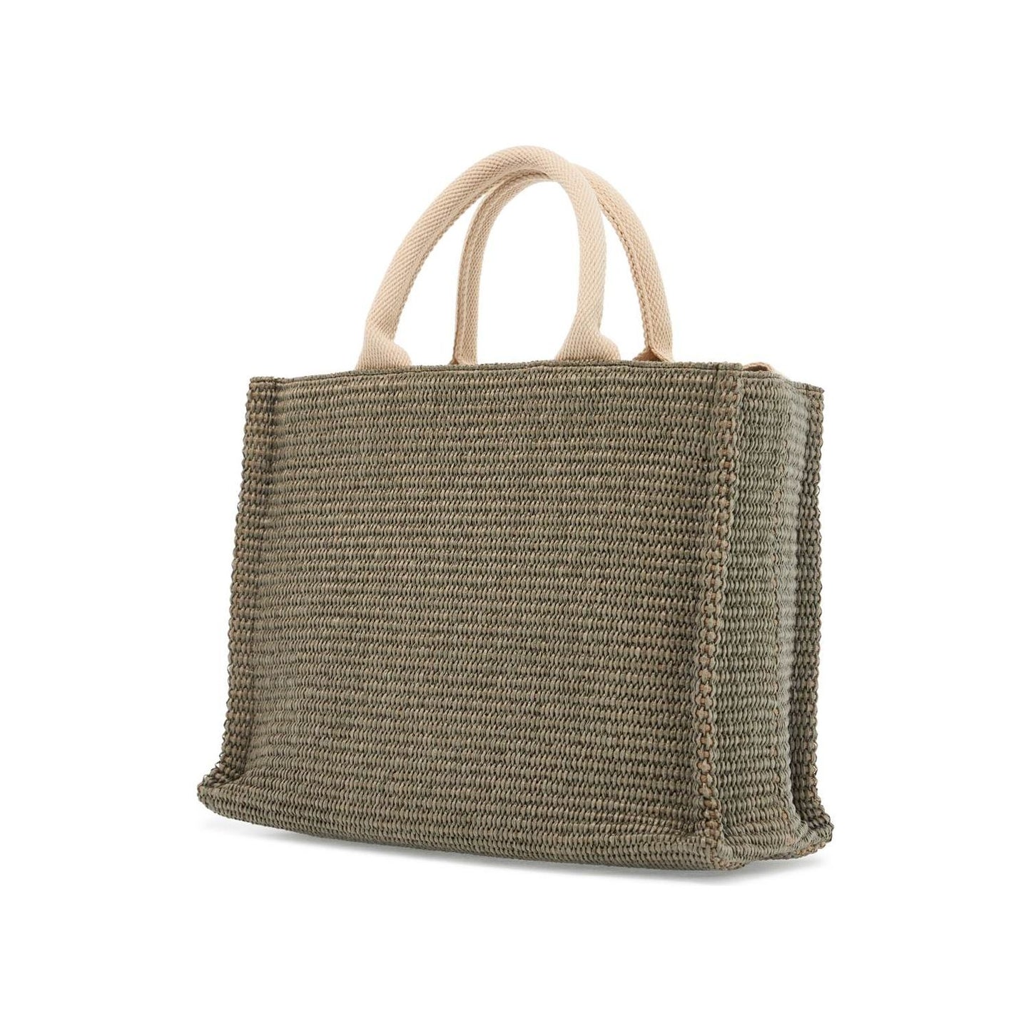 Marni raffia-effect canvas small tote bag