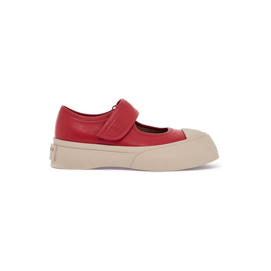 Marni intense crimson calfskin sneakers with velcro closure Sneakers Marni