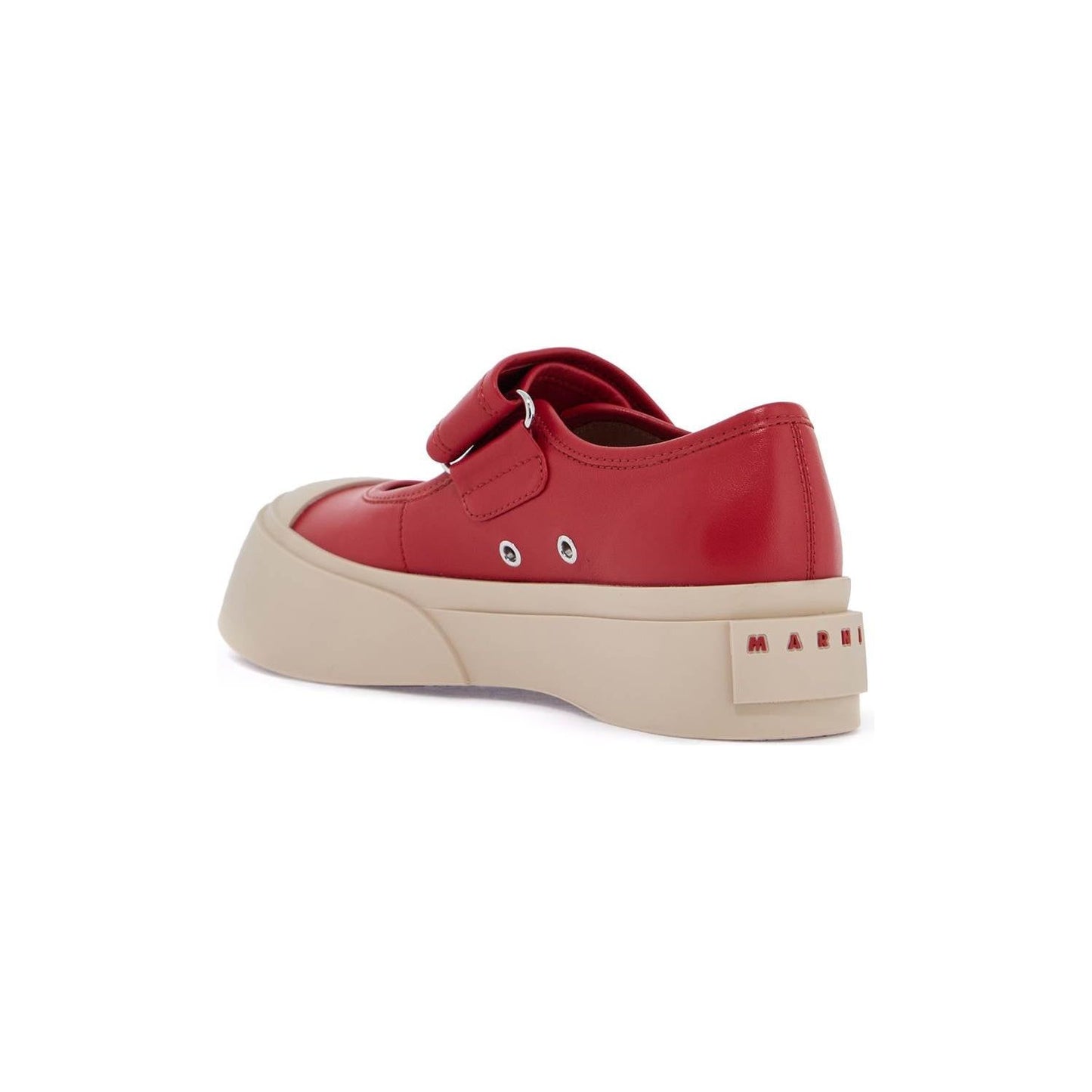 Marni intense crimson calfskin sneakers with velcro closure Sneakers Marni