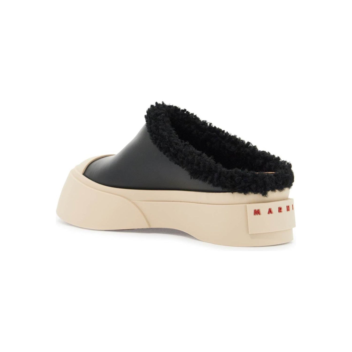 Marni pablo leather and shearling clog Mules Marni