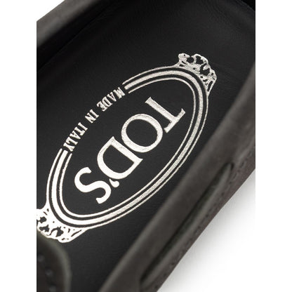 Tod's Gray Nubuc Leather Moccassin