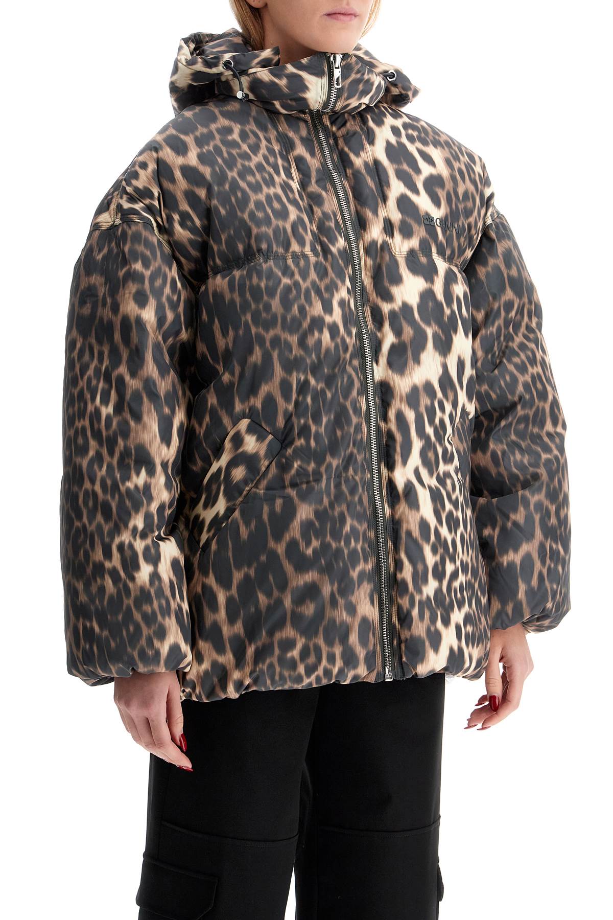 Ganni Ganni leopard print down