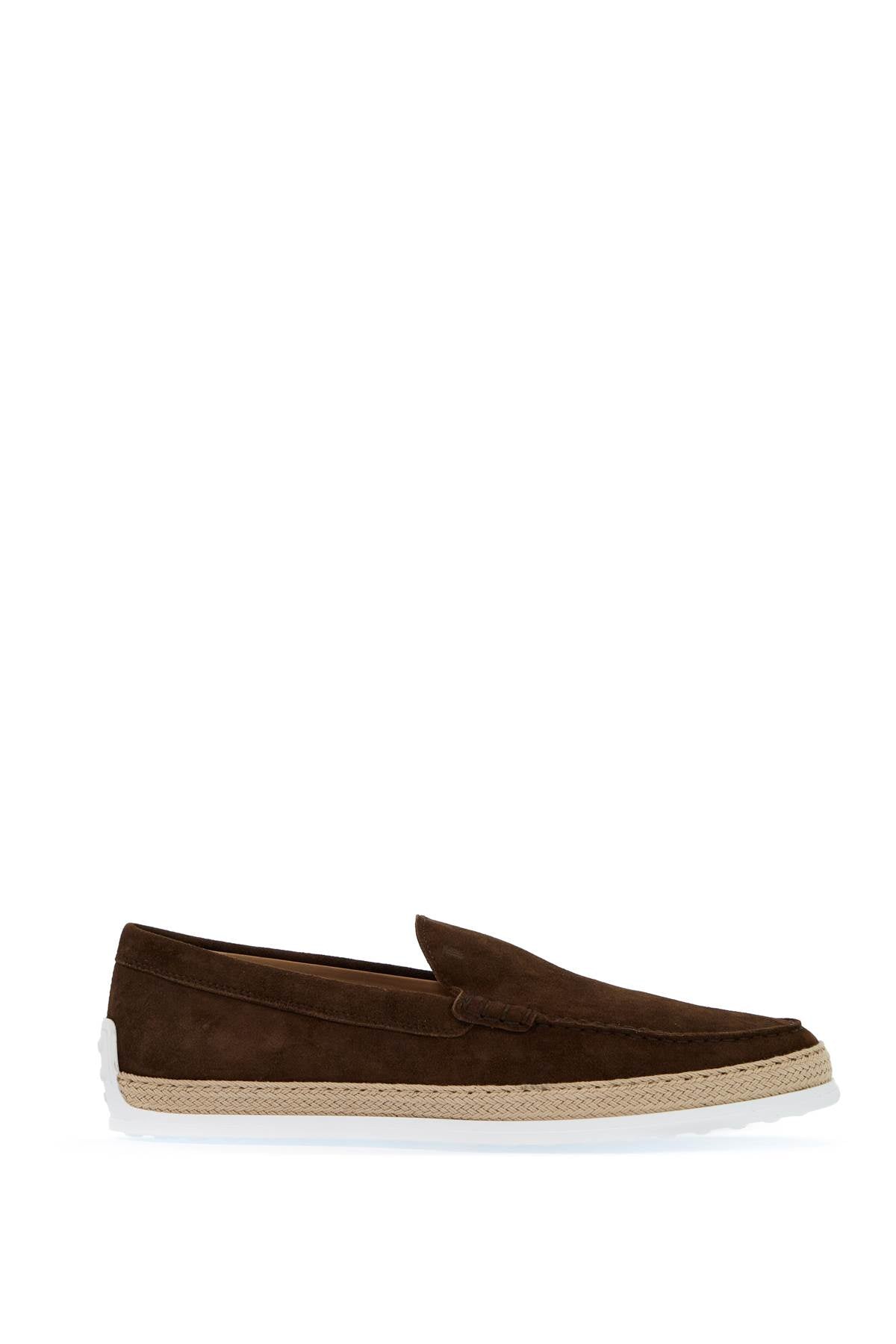 Tod'S suede slip-on with rafia insert Moccasins Tod'S