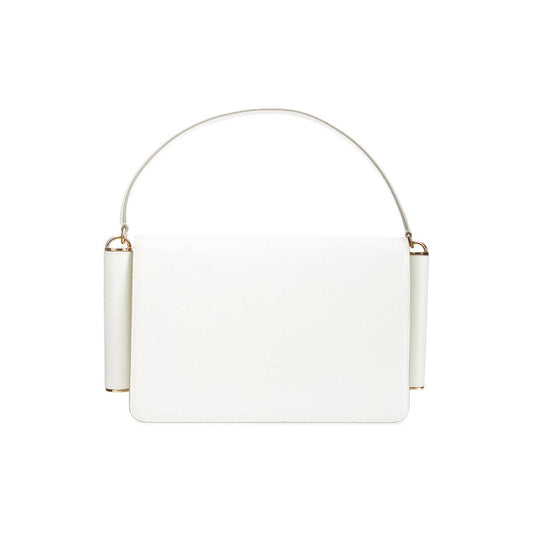 Dolce & Gabbana | White Leather Shoulder Bag with Maxi Logo | McRichard Designer Brands