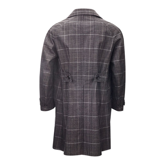 Tom Ford | Grey Checked Mid-Length Trench | McRichard Designer Brands
