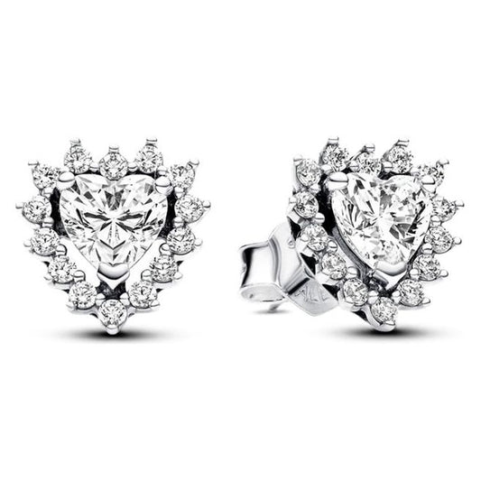 PANDORA JEWELS Mod. SPARKLING HEART HALO STUD DESIGNER FASHION JEWELLERY PANDORA